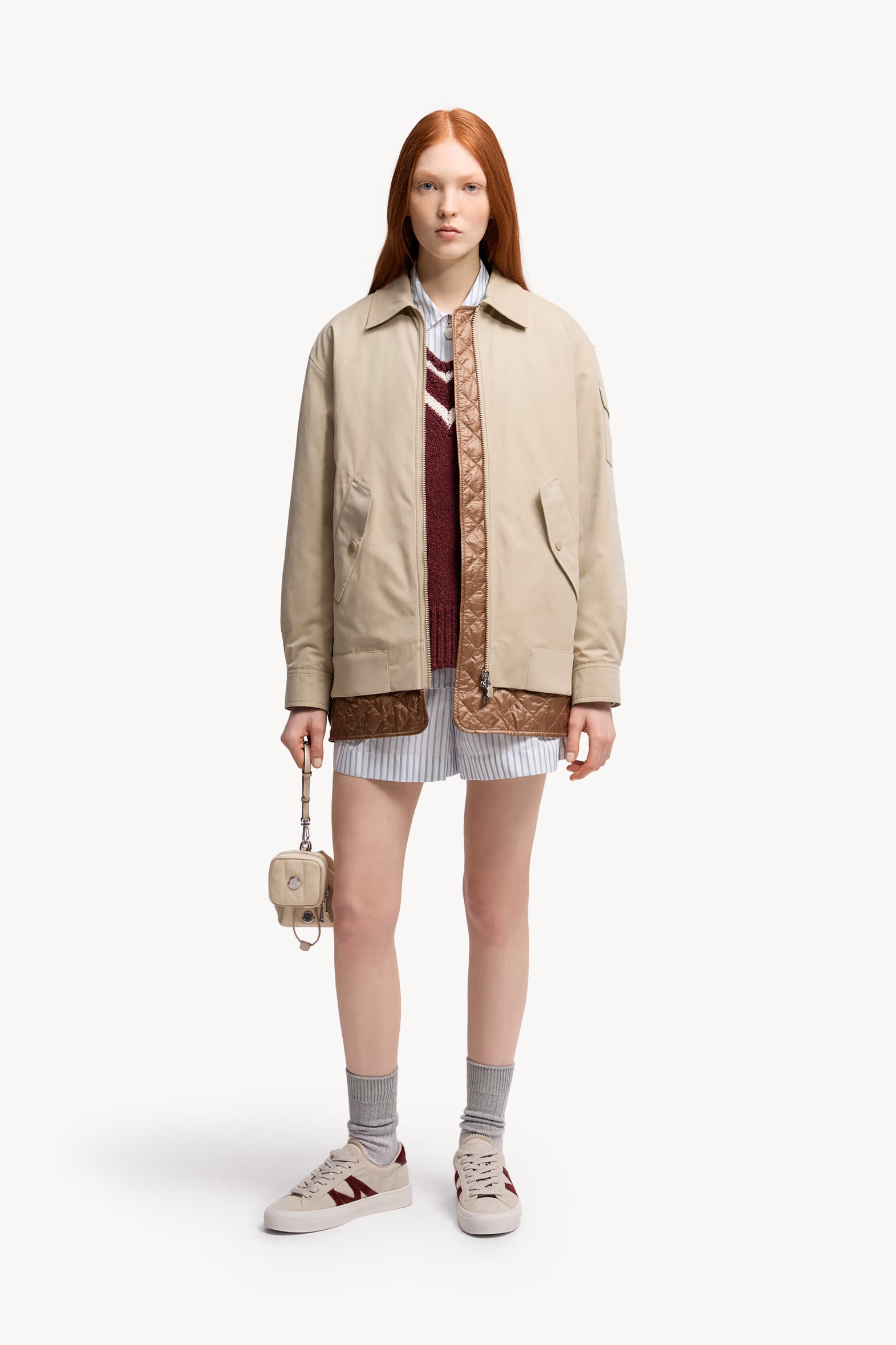 Short rayé Femmes Blanc & Bleu Clair Moncler 0